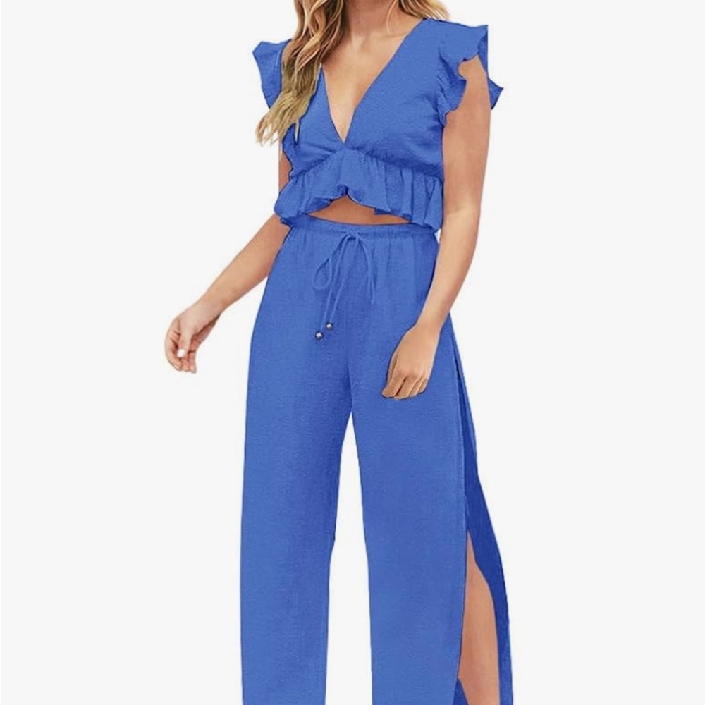 Women's Blue two piece Jumpsuit